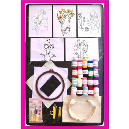 Cloth Gift Bag 35 Piece Punch Embroidery Set Punch Embroidery Kit Punch Hobby 2