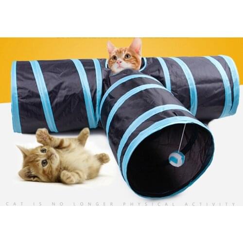 Indoor Collapsible Cat Tunnel Tube Kitty Tunnel Bored Cat Pet Toys Peek Hole Interaction Toy Cat Puppy Kitty Kitten Pets Playing