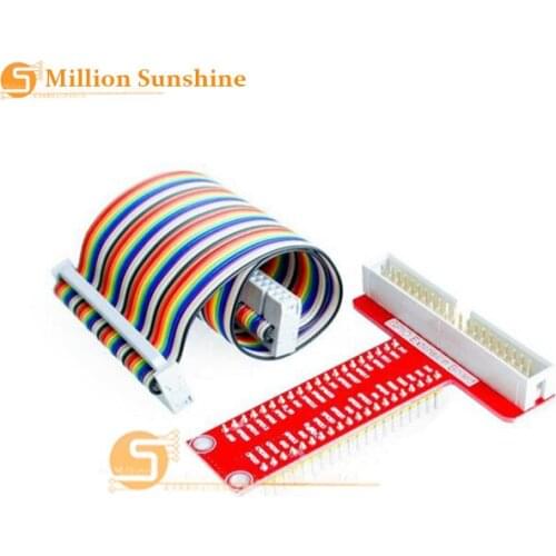 T Type GPIO Extension Board + 40 Pins Rainbow Cable for Raspberry Pi 3 Free shipping