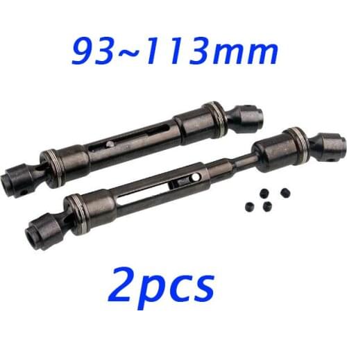Free Shipping 2PCS 93-113mm Universal Steel Drive Shaft Dog Bone For 1/10 RC Crawler Truck Car AXIAL SCX10 Land Rover D90 RC4WD