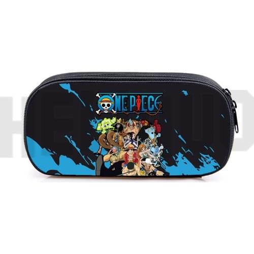 Japan ONE PIECE Pencil Case School Supplies Monkey D. Luffy Teenager Makeup Zipper 3D Printed Storage Make Up Box Cosmetic Case