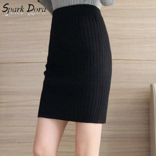 Free Shipping Skirts Womens Autumn Winter Fashion Leisure Streetwear Elastic Waist Casual Elasticity Comfort Knitted Sexy Skirt