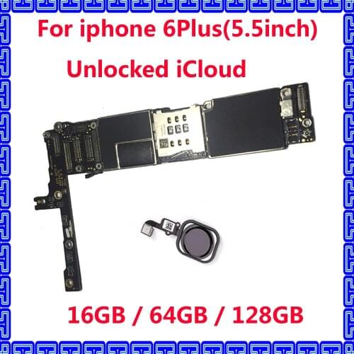 Factory unlocked for iPhone 6Plus Motherboard With / Without Touch ID,Original For iphone 6 Plus Mainboard+Chips,16GB 64GB 128GB