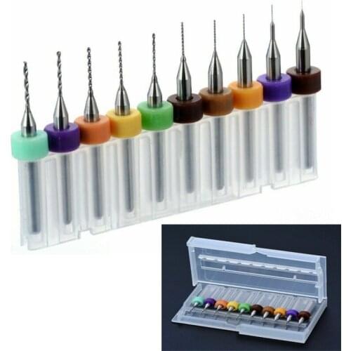 10pcs/Set 0.1mm-1.0mm High Quality Hard Alloy PCB Print Circuit Board Carbide Micro Drill Bits Tool