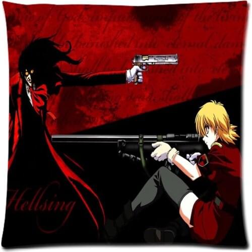 2018 Custom Cushion Cover Hellsing Throw Pillow Cover Polyester Cushion Case for Sofa Decorative Pillowcase