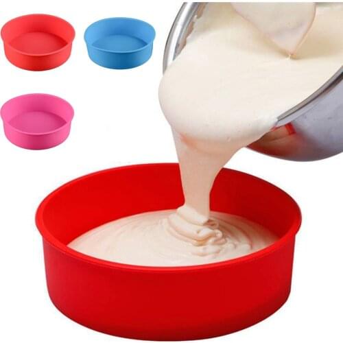 6/8/9" Round Silicone Cake Mold Cake Pan Muffin Chocolate Pastry Baking Tray Mould Kitchen Cake Tools