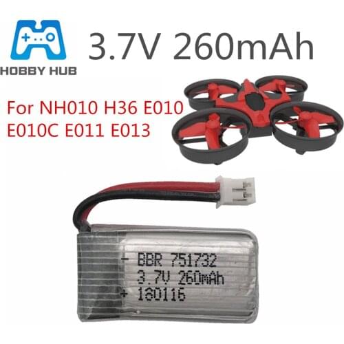 3.7V 260MAH For E010 E010C E011 E013 H36 Mini RC Quadcopter 3.7V 260MAH 30C Libo Battery 1pcs to 2pcs