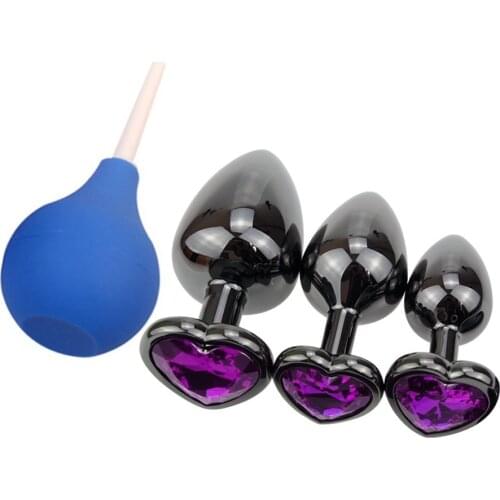 Black Metal Anchor Butt Plug Anal Toy Stainless Steel Anal Enema Clyster intestines Cleaner G-point Beads Sex Toys For Adult