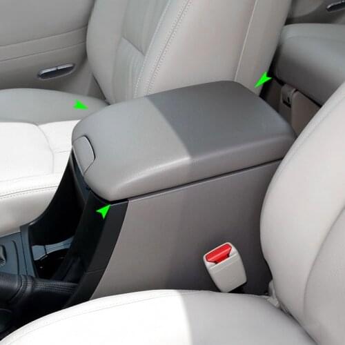 Car PU Leather w/ Sponge Center Control Armrest Pad Cover Sticker Trim For Toyota Prado 2002 2003 2004 2005 2006 2007