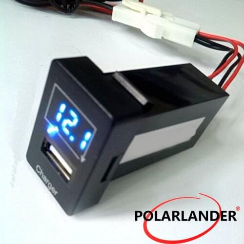 5V 2.1A USB Interface Socket Car Charger LED light Adapter for Honda Socket Dashboard