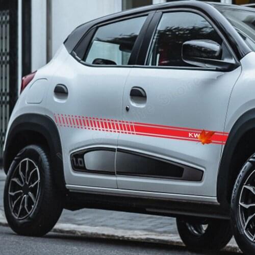 Car Racing Sports Long Stripe Sticker For Renault Kwid Auto Sport Styling Decals Car Side Stickers Auto Accessories