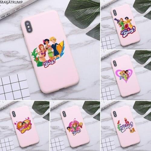 Cartoon totally spies Phone Case For iphone 12 11 Pro Max Mini XS 8 7 6 6S Plus X SE 2020 XR Matte Candy Pink Silicone Cover
