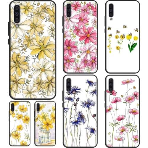 Yellow Cosmos Flowers Lavender Case For Samsung A52 A72 A32 A12 A20e A21S A11 A31 A41 A51 A71 A02S A10 A40 A50 A70 Coque