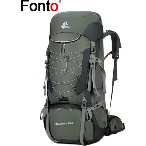 Fengtu 75L Camping Hiking Backpack Mountaineering Bag Large Capacity Waterproof Backpack Travel Climbing Bag