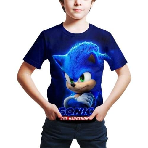 3D printed boy/girl sonic hedgehogs and super Mario cartoon t-shirts for kids short-sleeved t-shirts for kids casual wear2021New