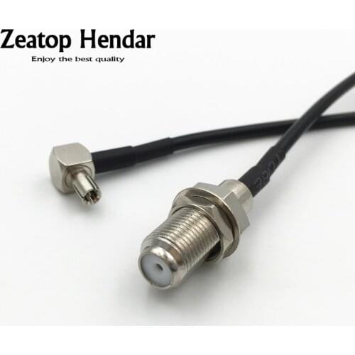 1Pcs RG174 Cable Right Angle TS9 Male Jack to F Type Female Nut Plug RF Coaxial Pigtail Connector 10CM 15CM 20CM 30CM 50CM 1M