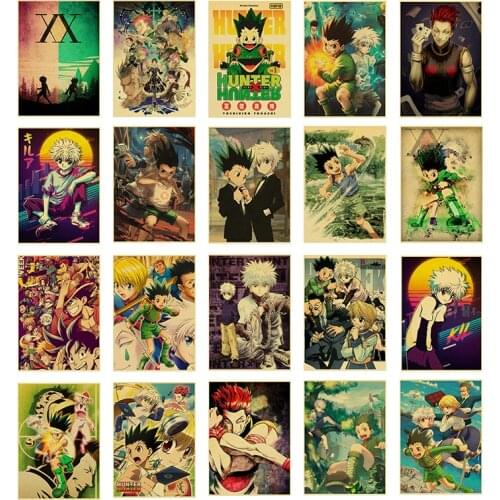 Japanese Anime Canvas Painting X Hunter Retro Art Posters and Prints Print Mural Picture Bedroom Childrens Room Wall Decoration