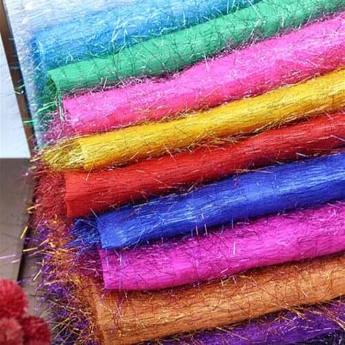 Colorful Long fur background decorative fabric Stage costume Shiny decorative fabrics for wedding and festival crafts wholesale