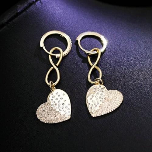 SINZRY hot sale elegant jewelry cubic zircon heart shape fashion CZ drop earrings for female costume jewelry
