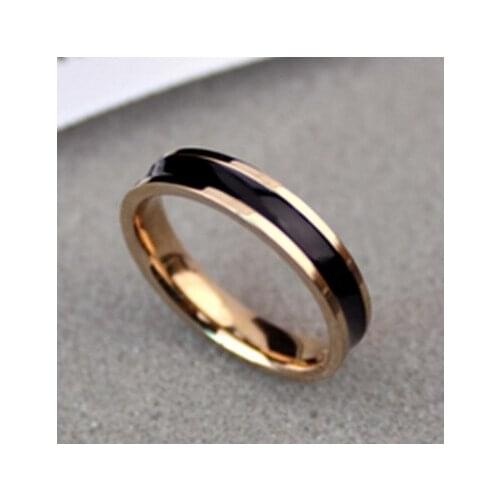 MOREDEAR 4mm Rose Gold Ring Fashion Man Women Stainless Titanium Steel Rose 14KGP Brand Design Couples Tail Ring