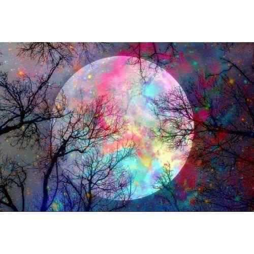 5D Poured Glue Diamond Painting Kits Scalloped Edge Full Round Drill Moon Embroidery Scenic Cross Stitch Art Home Decoration