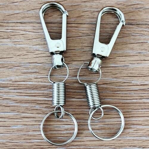 Anti-lost Small Stainless Steel Spring Gourd Buckle Carabiner Keychain Waist Belt Clip Bicycle Bottle Hang Retractable Keyring