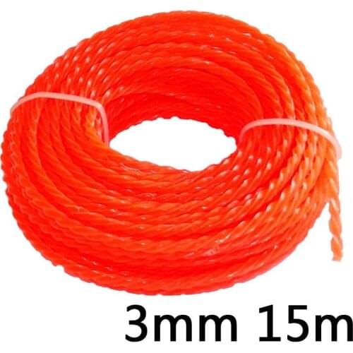 15M*3MM Nylon Strimmer Line Grass Brushcutter Cord Trimmer Replacement Spool Garden Grass Cutter Trimmer Replacement Part
