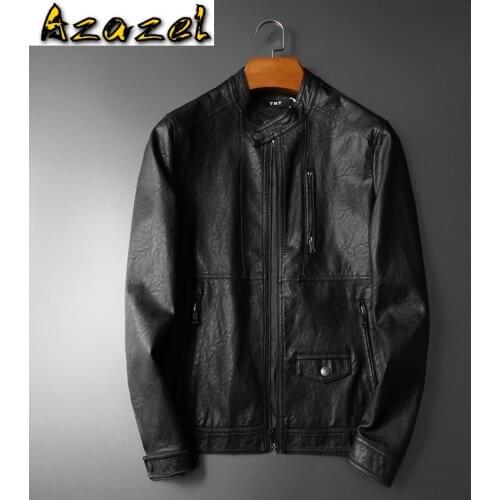 New Men Autumn Jackets Fashion Casual Motorcycle PU Leather Jacket Men Faux Leather Jaqueta De Couro Masculina Leather Coat