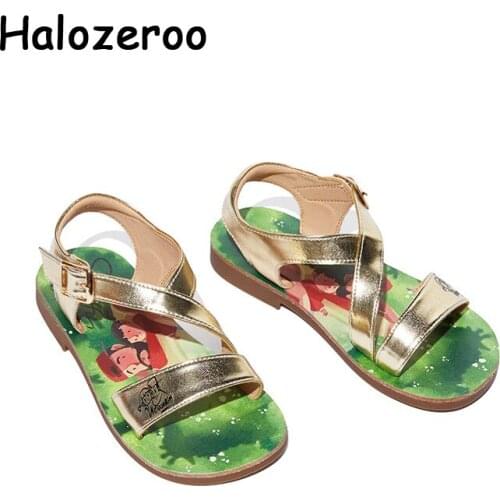 New Summer Kids Princess Sandals Children Brand Dress Shoes Baby Girls Fashion Beach Sandals Soft Green Shoes Cute Shoes 2021