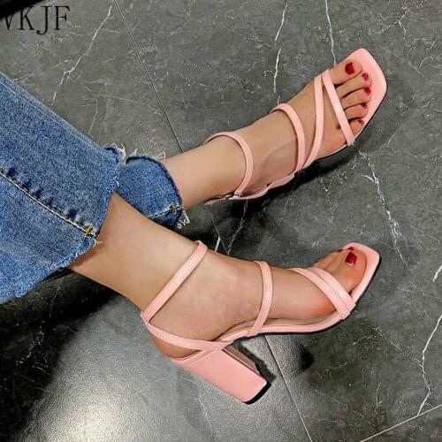 New Summer Sandals Comfortable and Versatile Open-toe High-heeled Sandal Casual Outdoor Solid Color Plus Size Shoes Sandals