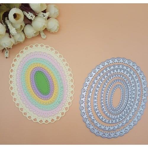 Oval Lace Scallop Heart Stitched sewing line Metal Cutting Dies 2018 new stamps and dies for card making Scrapbooking /photo DIY