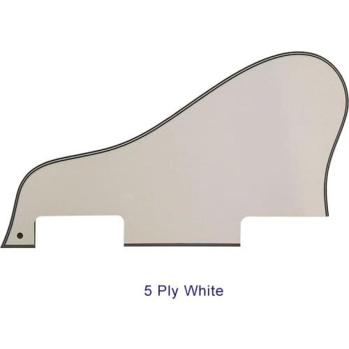 Pleroo Custom Guitar Parts - For ES 335 Jazz Archtop Guitar Pickguard Scratch Plate 5 Ply White and Black