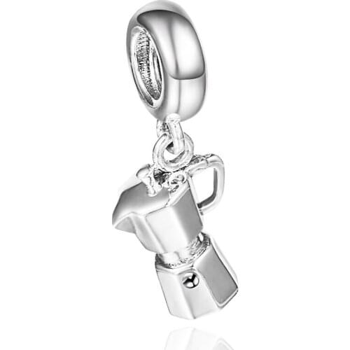 Fits Pandora Bracelet 925 Sterling Silver Charms Espresso Can Dangle Beads for Jewelry Making DIY Gift Berloques Kralen