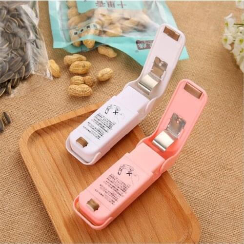 Portable Mini Sealer Home Heat Bag Plastic Food Snacks Bag Sealing Machine Food Packaging Kitchen Storage Bag Clips