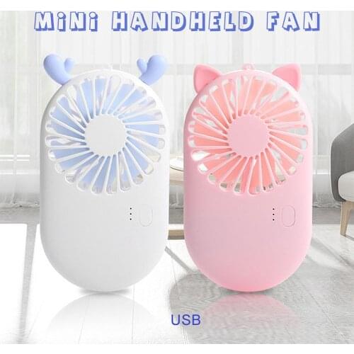 Summer 1pc Cute Portable Mini Fan Handheld USB Chargeable Desktop Fans 3 Mode Adjustable Summer Cooler For Outdoor Travel Office