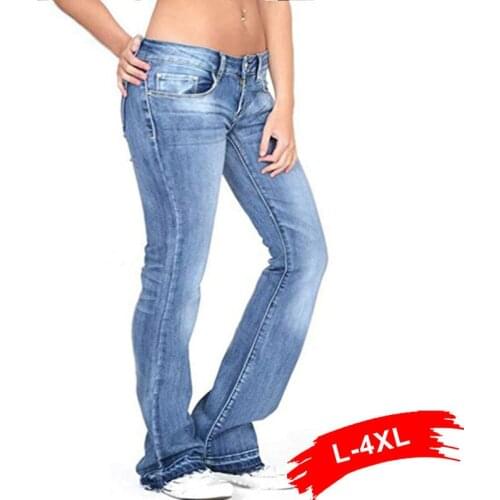 Casual Black Skinny Low Rise Flare Jeans Vintage Y2k Women Wide Leg Distressed Pants Fashion Slim Fit Bell Bottom Denim Pants