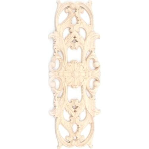 Practical Rubber Wood Carved Applique Retro Furniture Crafts Decor New(22.5*8cm)