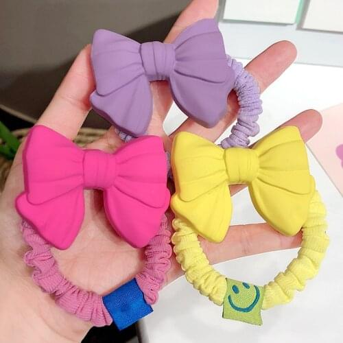 Women Girl Scrunchies Elastic Hair Ties Bands Bow Knot Colorful Summer Fashion Korean Mujer Head Accessories Hyuna Wholesale