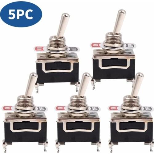 Toggle Switch Single Pole Double Throw Rocker Switch SPST 2-pin ON / OFF 12V 24V 220V 230V 15A 250V 5 Pieces