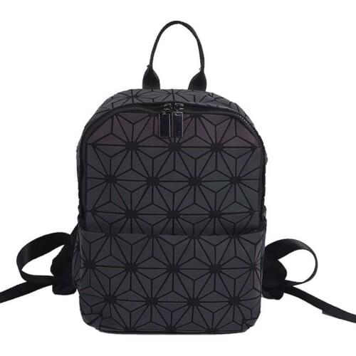 OURCIAO New Zipper Night Light Backpack Simple Fashion Student Bag Lingge Leisure Travel Backpacks for Teenage Girls Z941