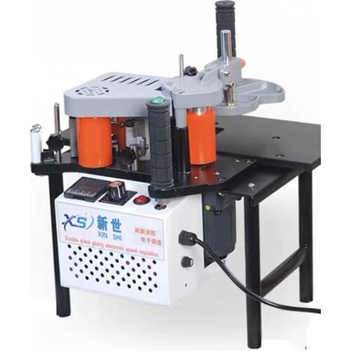 1100W Small Manual Edge Banding Machine Double Side Gluing Portable Edge Bander Woodworking Edge Banding Machine 220V