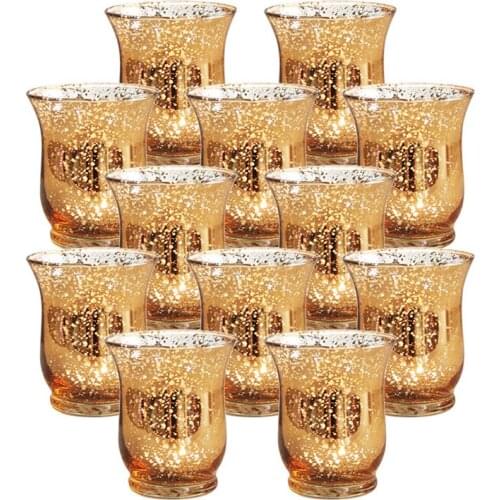 Golden Speckled Glass Wind Lamp Candle Holder Romantic Home Bar Decoration Starlight Cup