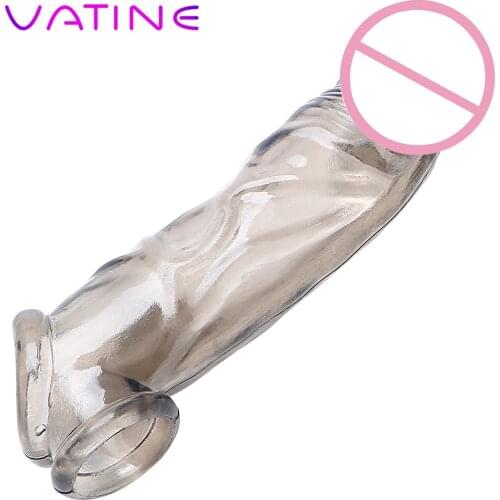 VATINE Penis Sleeves Penis Ring Penis Extension Enlargement Cock Ring Reusable Condom Sex Toys for Men Delaying Ejaculation