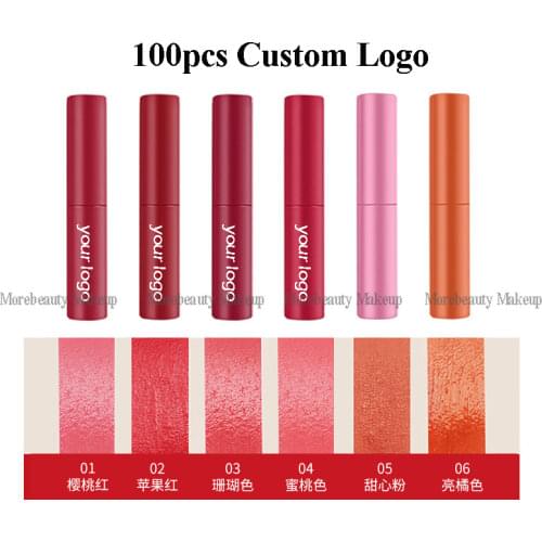 100pcs Waterproof Matte Liquid Lipstick Lip Tint Matte Lip Gloss Cosmetic Lipstick Long Lasting Lipgloss Custom Logo