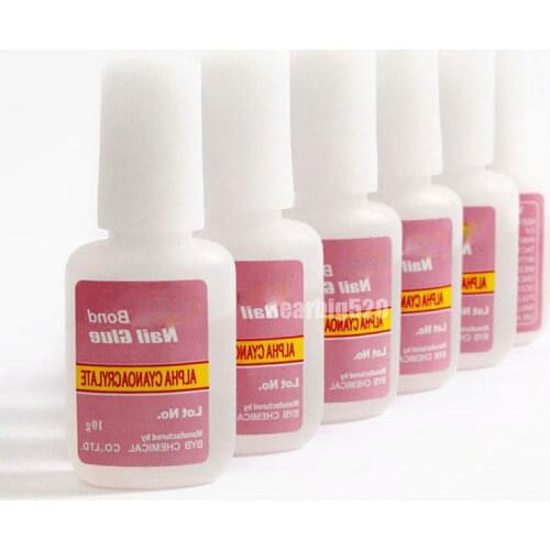 1pcs 10g Nail Art tips Glue with Brush For False Acrylic French Tips Rhinestone Jewelry Diamond Decoration Glue Manicure Tool