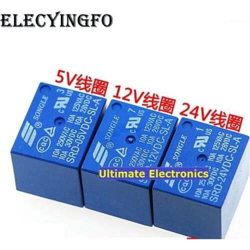 10PCS SRD-05VDC-SL-A SRD-12VDC-SL-A SRD- 24VDC-SL-A SRD-48VDC-SL-A 5V 12V 24V 48V 4FEET RELAY