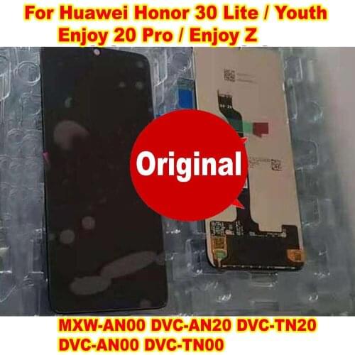 100% Original For Huawei Enjoy 20 Pro / Enjoy Z 5G LCD Display Touch Screen Digitizer Assembly Sensor For Honor 30 Lite MXW-AN00
