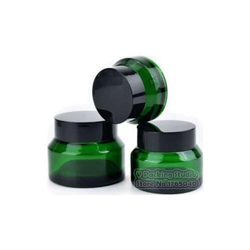 20g/ml Green Transparent Clear empty cosmetic cream jar bottle cream cap/Sub bottle/cosmetics Green Bottle glass 200pcs/lot