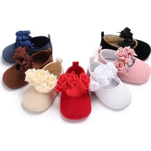 2020Cute Floral Baby Shoes for Newborn Infant Toddler Girl Princess Shoes Soft Sole Prewalker Anti-slip Baby Shoes 0-18M