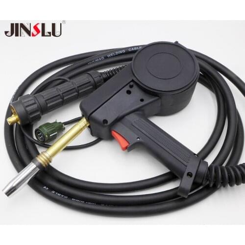4 Meters with Euro Connection 24V DC Motor Wire Feeder Aluminum Welder Use Standard Spool 24KD MIG Welder Spool Gun